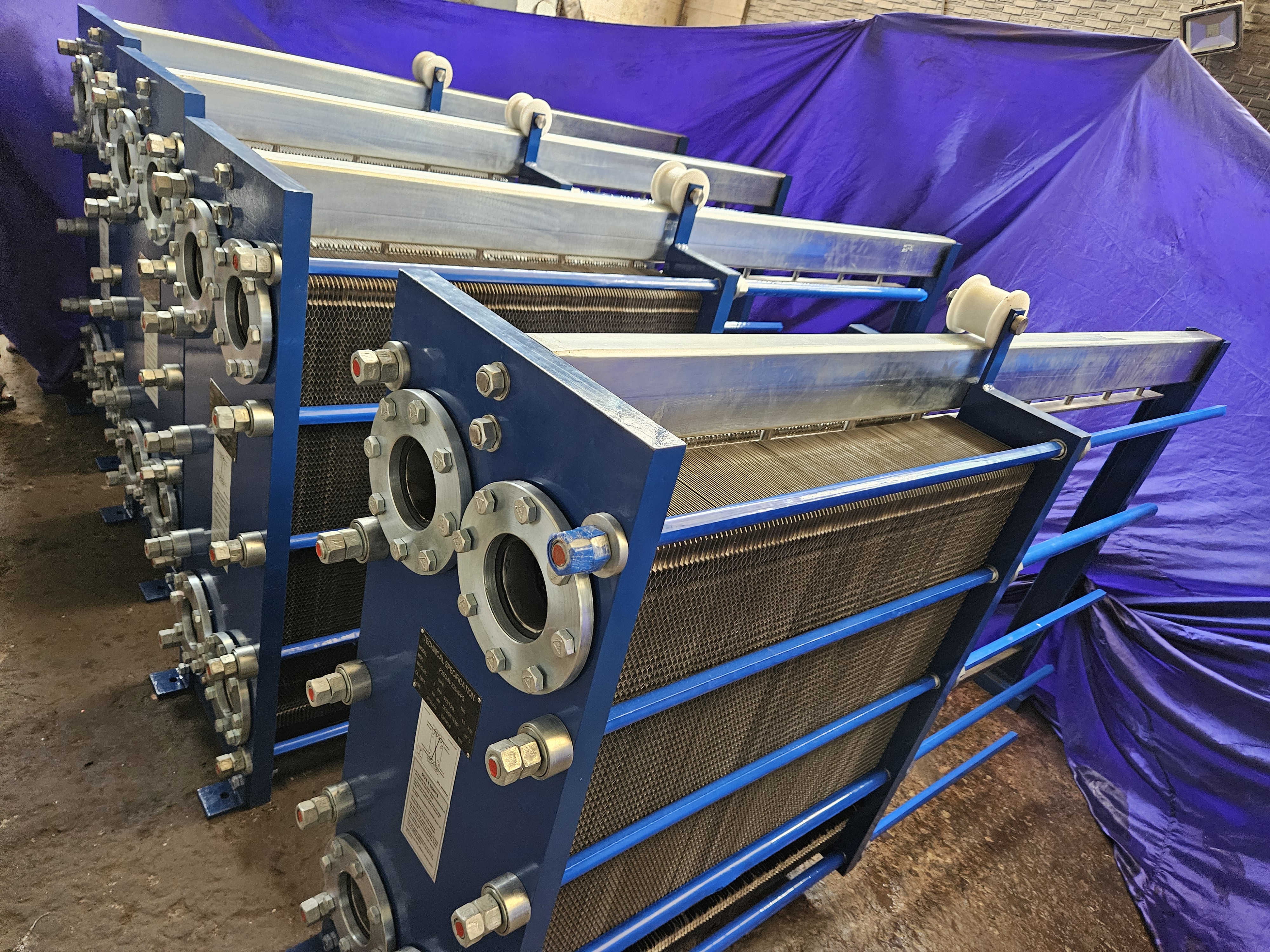 Industrial PHE units built in the workshop