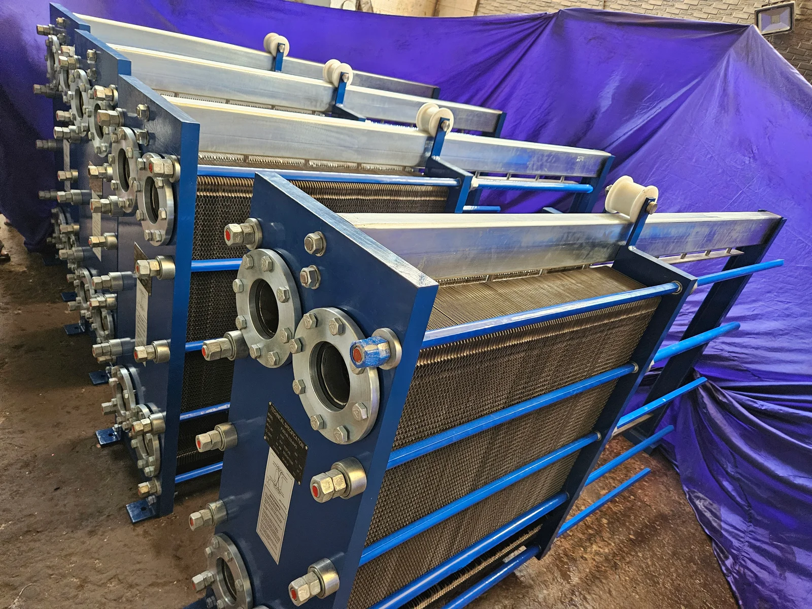 Industrial PHE units built in the workshop