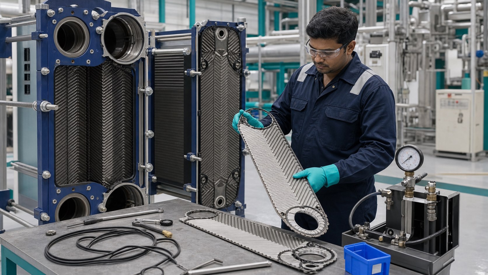PHE service and plate inspection